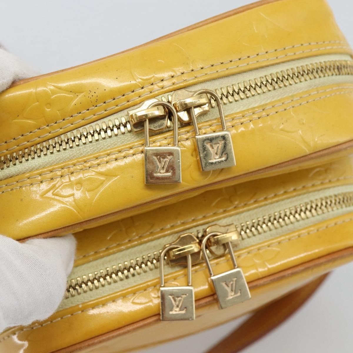 Louis Vuitton Wooster Monogram Vernis Yellow Patent_Leather Handbag (Pre-Owned)