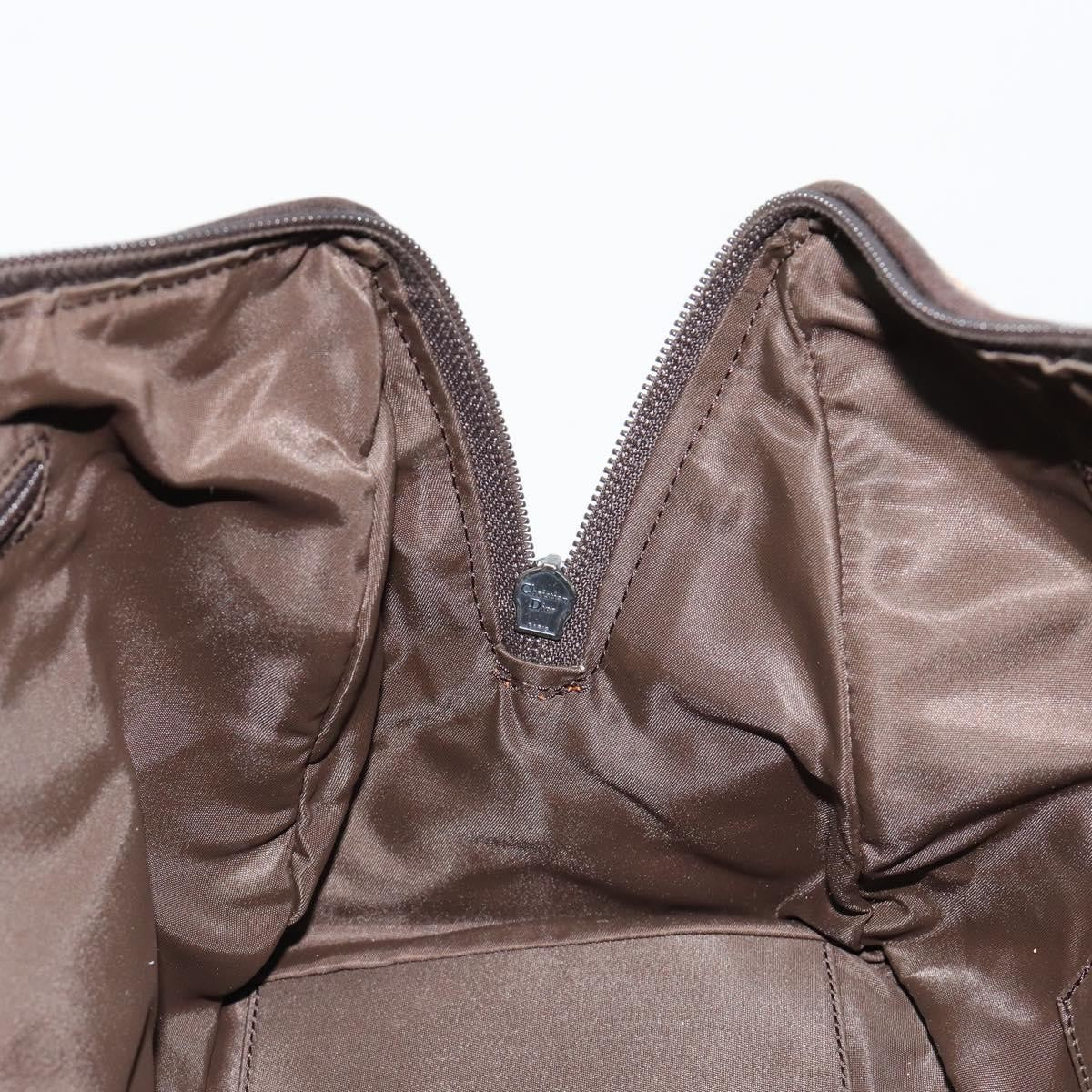 Christian Dior Vintage Cd Trotter Canvas Brown Canvas Handbag (Pre-Owned)