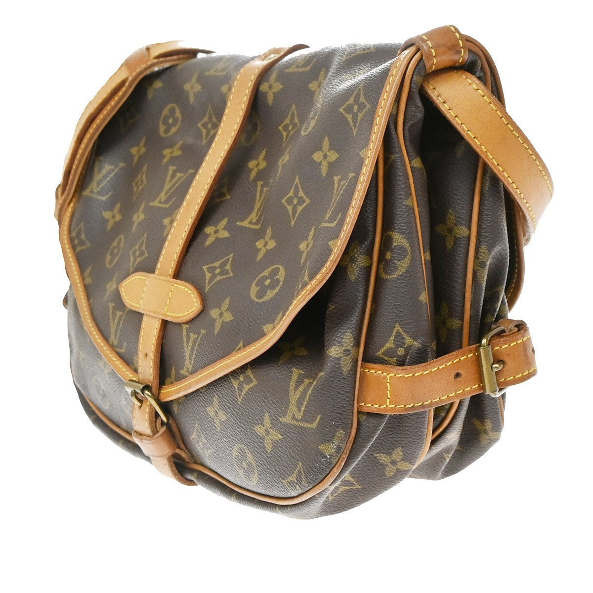 Louis Vuitton Saumur Monogram Canvas Brown Canvas Handbag (Pre-Owned)