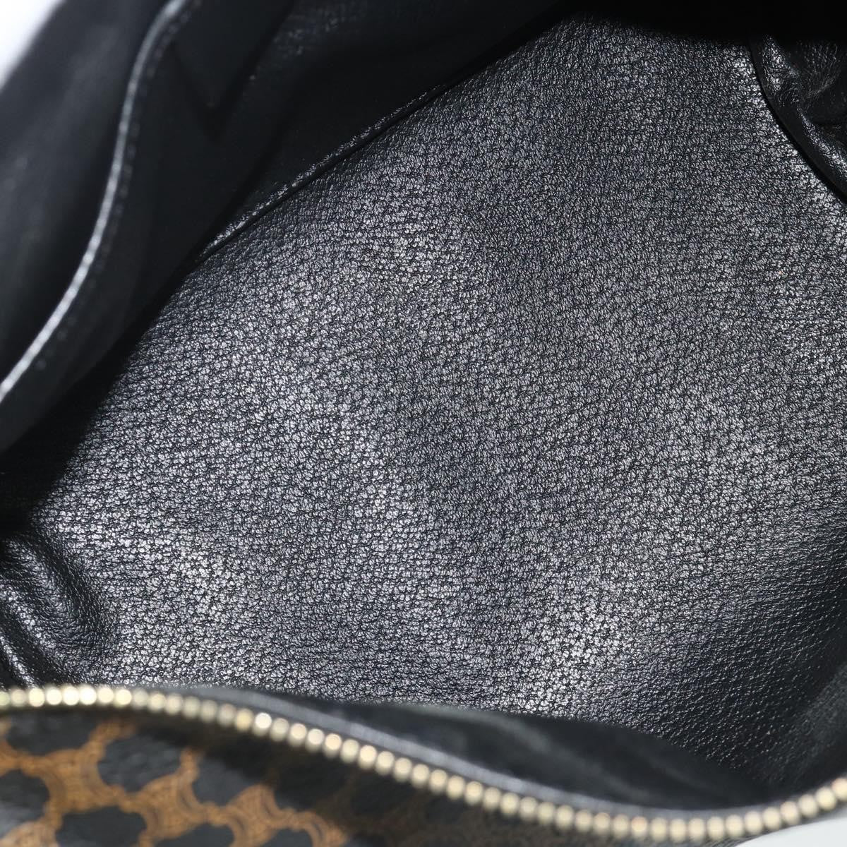 Celine Vintage Macadam Macadam Canva Vinyl Black Canvas Handbag (Pre-Owned)