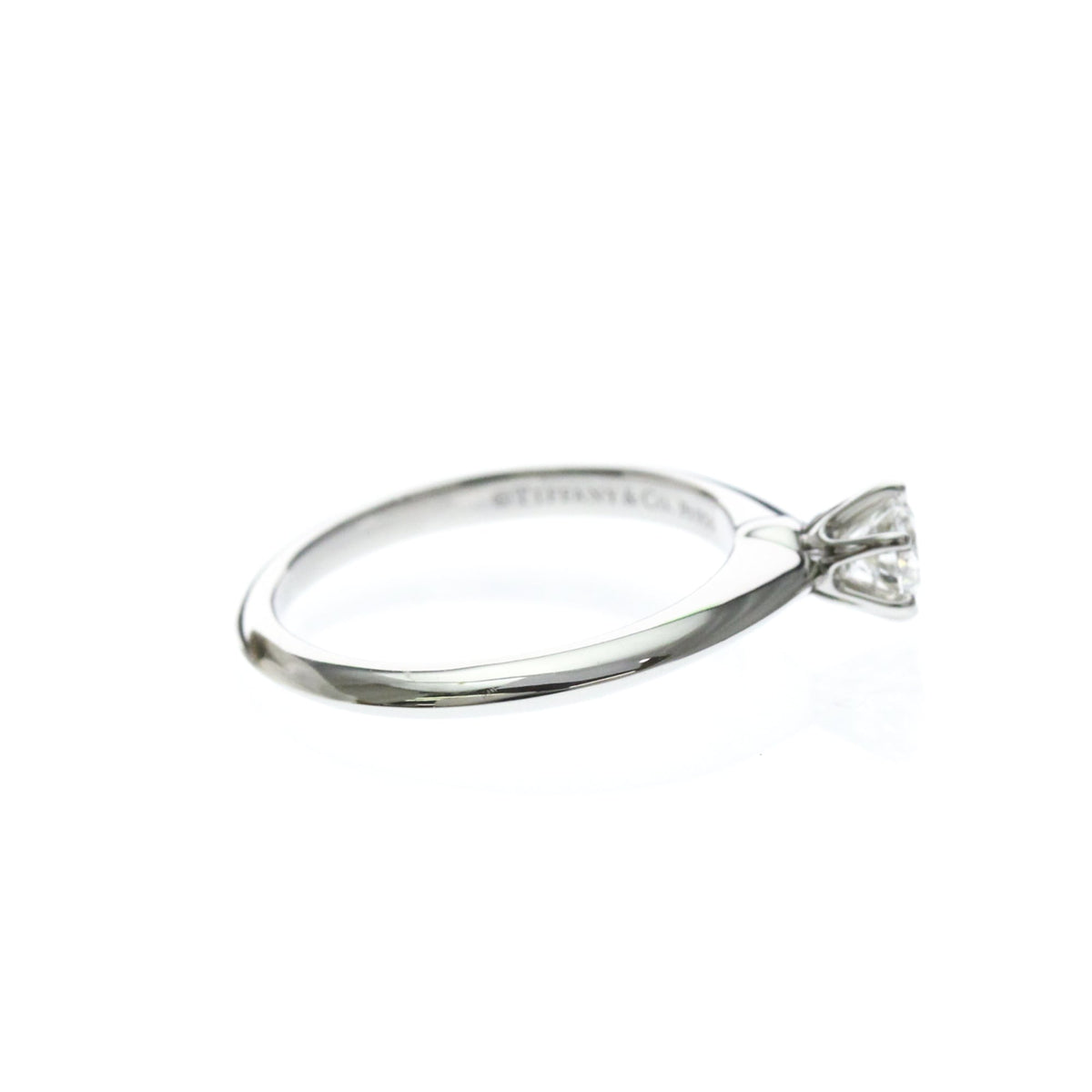 Tiffany & Co. Tiffany Setting Solitaire Platinum With Rbc Diamond Silver Platinum Ring Jewelry (Pre-Owned)