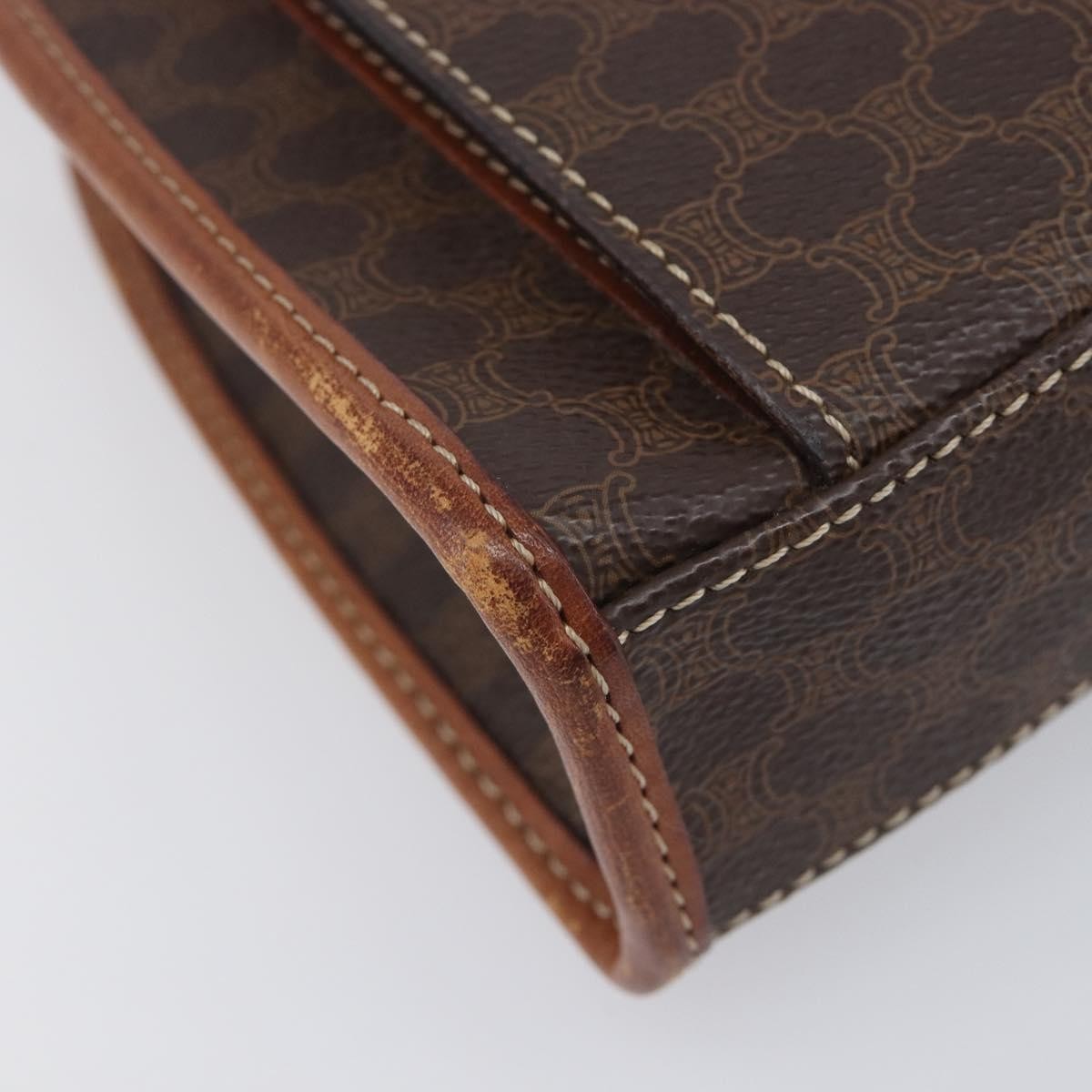 Celine Macadam Shoulder Canvas Brown Canvas Crossbody Bag Bag (Pre-Owned)