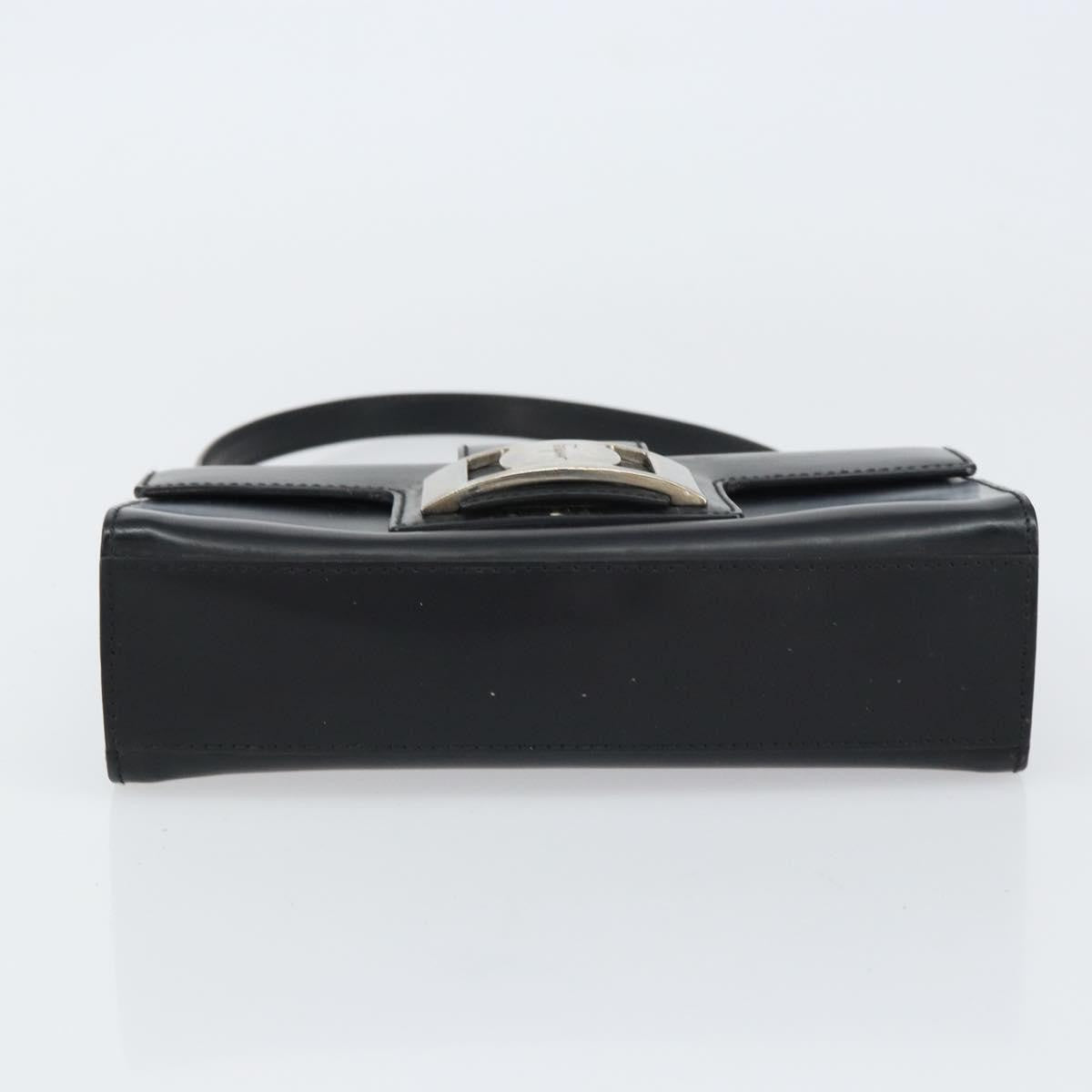 Salvatore Ferragamo Vala Leather Black Leather Handbag (Pre-Owned)