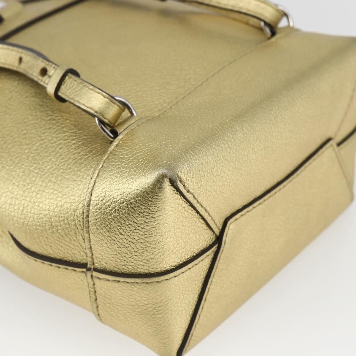 Louis Vuitton Lockme Leather Gold Leather Backpack Bag (Pre-Owned)