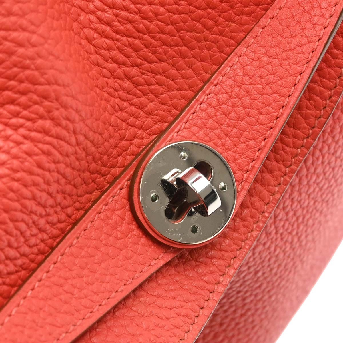 Hermes Lindy Clemence Red Leather Shoulder Bag Bag (Pre-Owned)