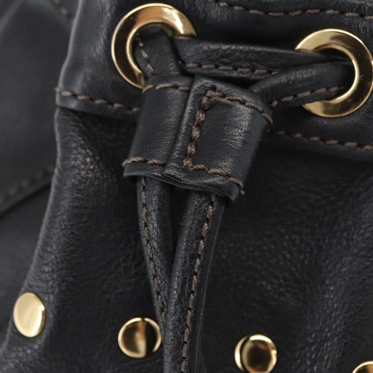 Burberry Blue Label Leather Black Leather Shoulder Bag Bag (Pre-Owned)