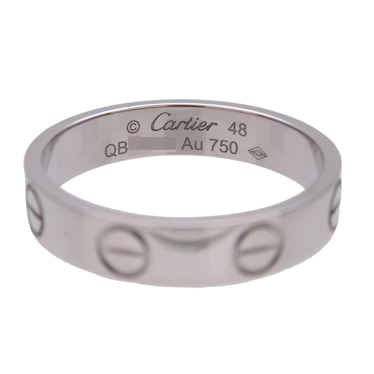 Cartier Love Band 18K White Gold Silver White_Gold Ring Jewelry (Pre-Owned)