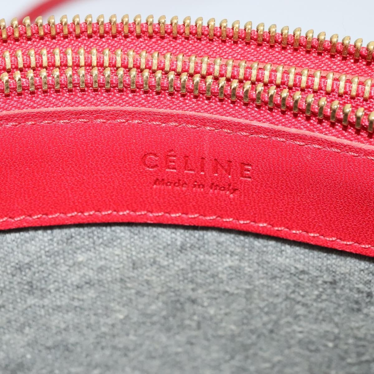 Celine Trio Zip Clutch Leather Red Leather Clutche & Pouche Bag (Pre-Owned)
