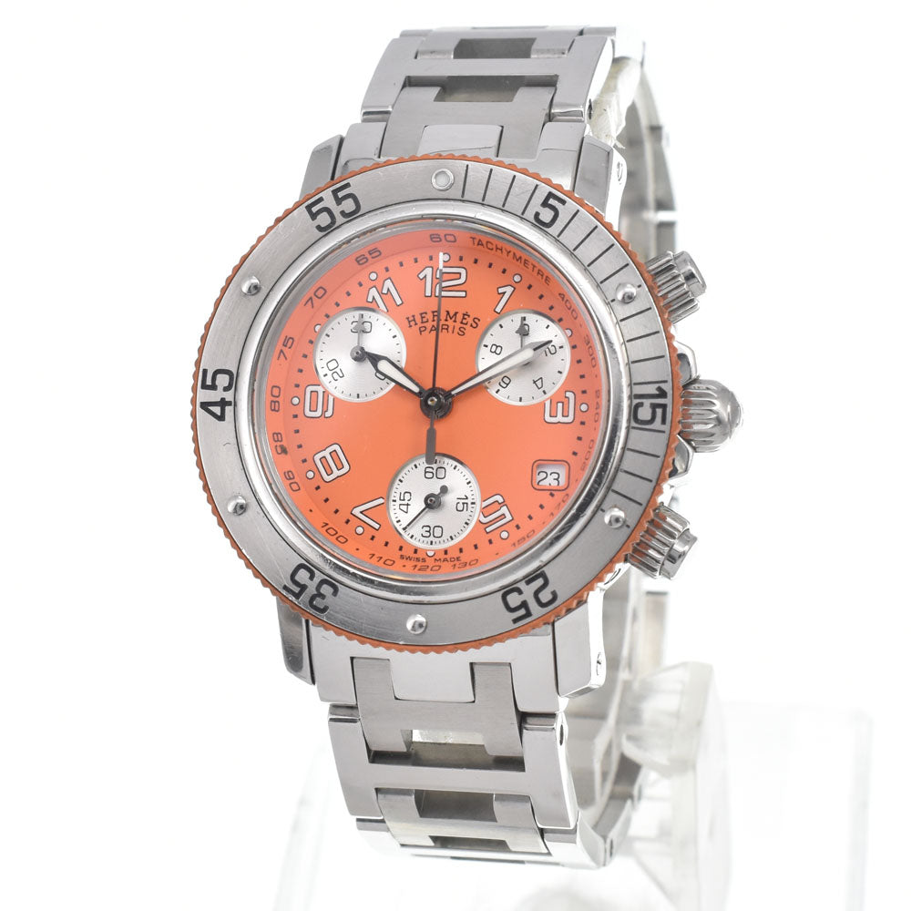 Hermes Clipper Diver Chronograph Quartz Stainless Steel And Rubber Watch (Pre-Owned)