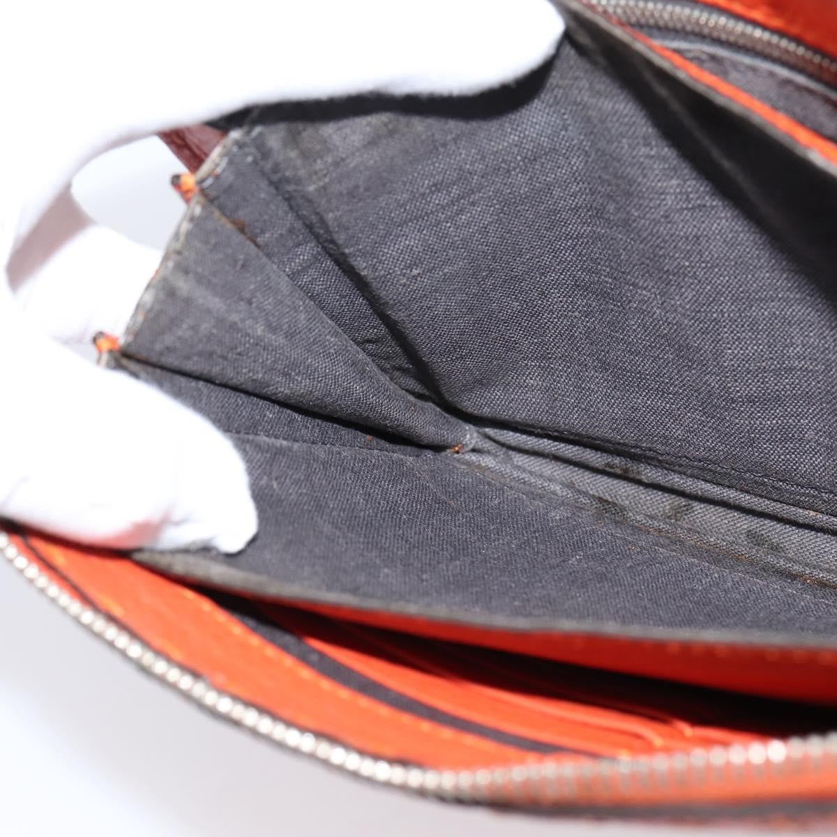 Fendi Selleria Zip Clutch Leather Orange Leather Clutche & Pouche Bag (Pre-Owned)