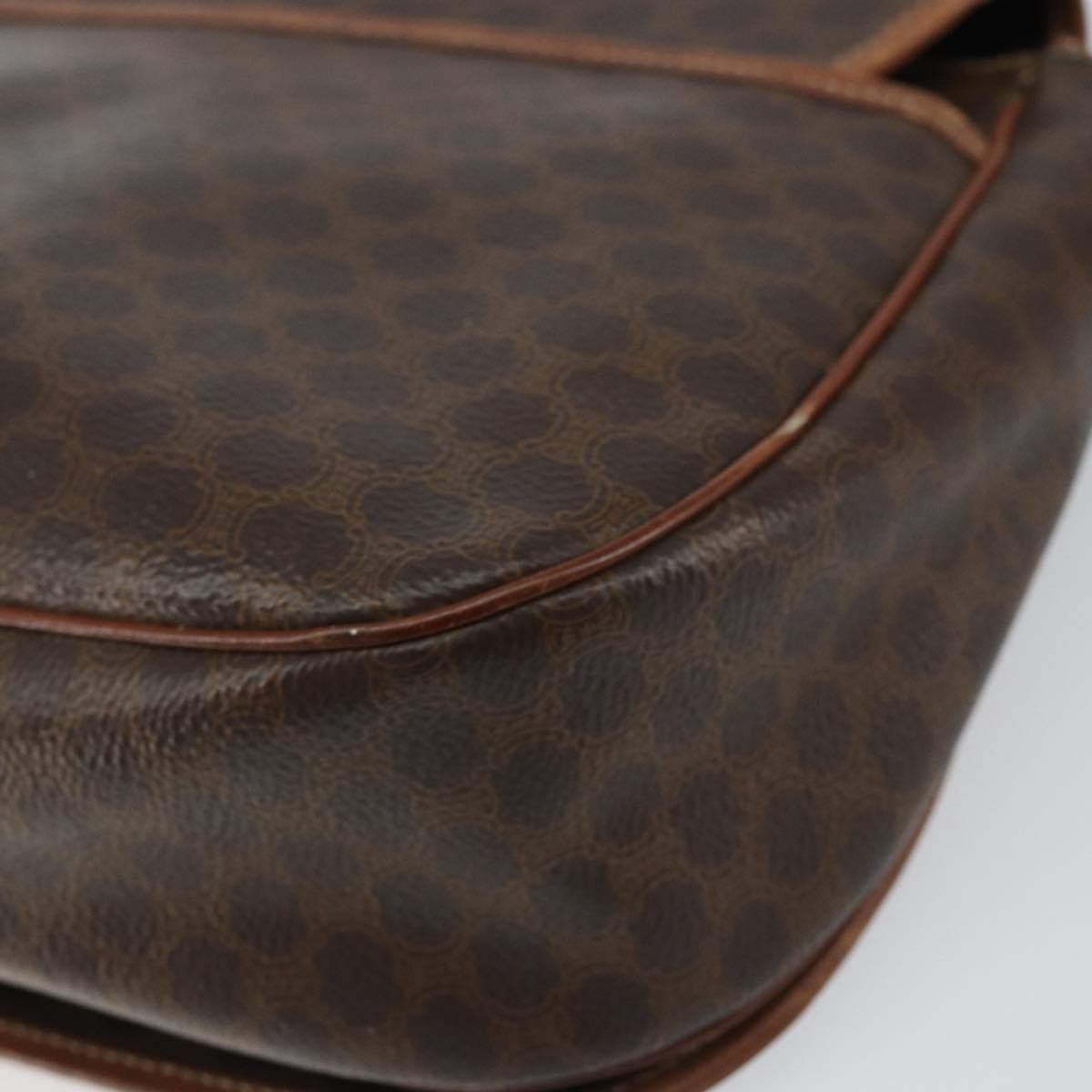 Celine Vintage Macadam Canvas And Leather Brown Canvas Shoulder Bag Bag (Pre-Owned)