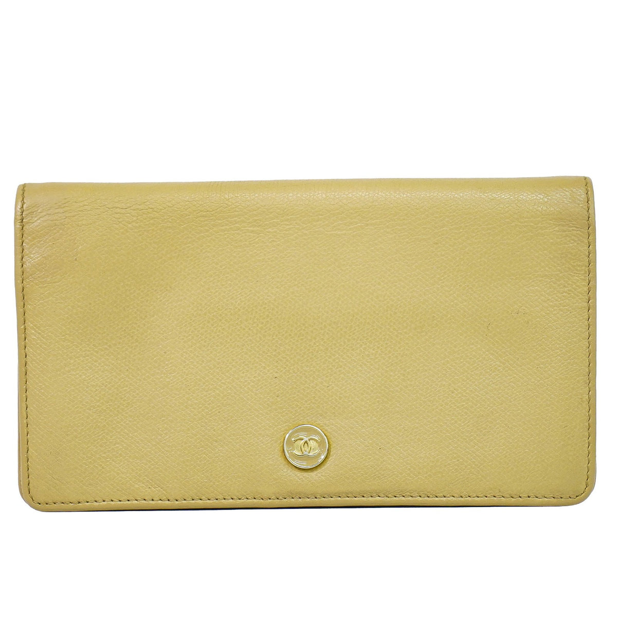 Chanel Cc Bifold Wallet Leather Beige Leather Wallets Accessory (Pre-Owned)