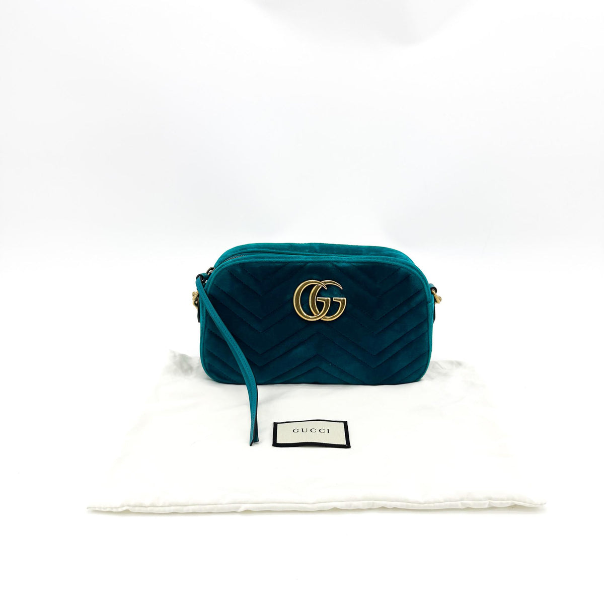 Gucci Gg Marmont Matelasse Velvet Green Velvet Shoulder Bag Bag (Pre-Owned)