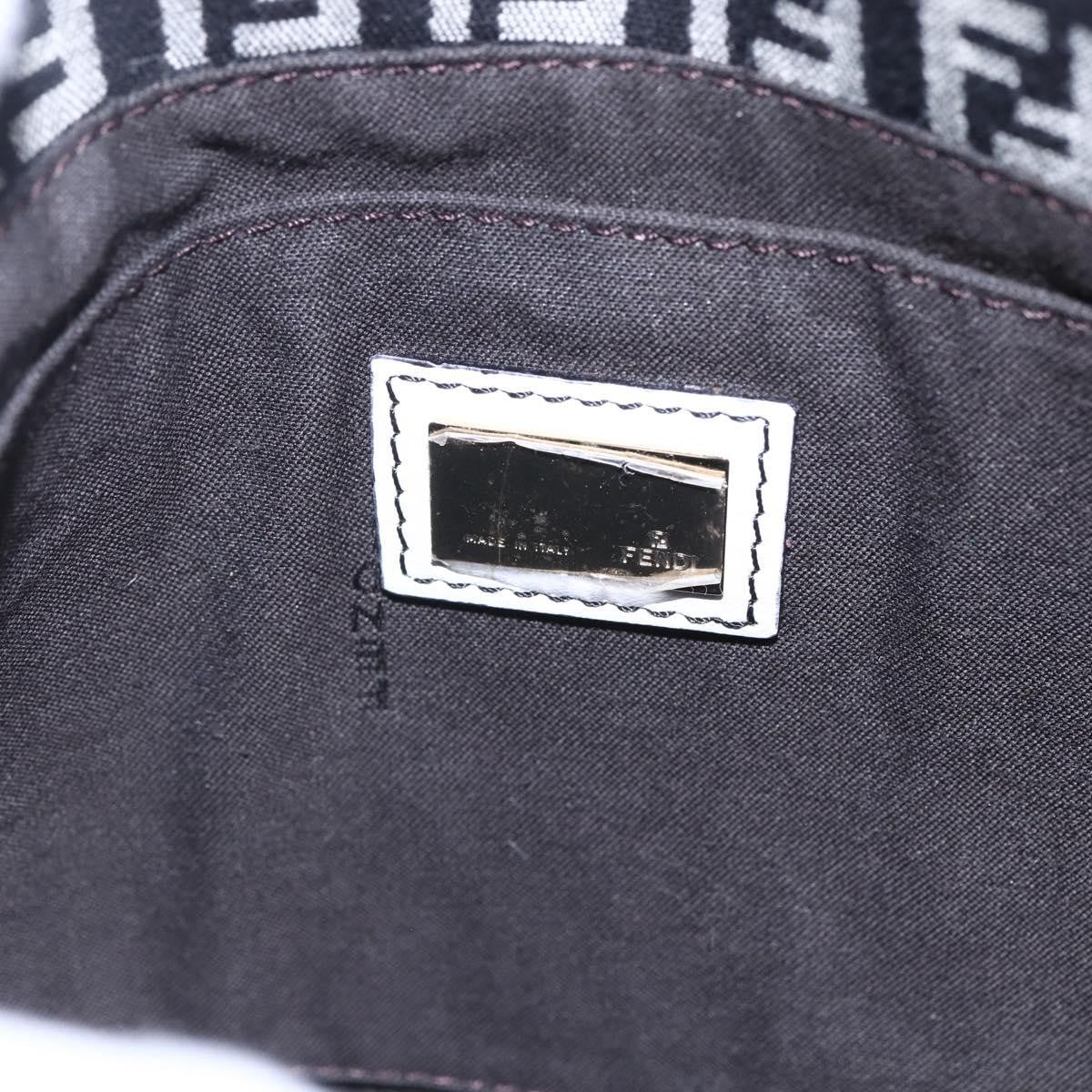 Fendi Vintage Flap Zucchino Canvas Black Canvas Shoulder Bag Bag (Pre-Owned)