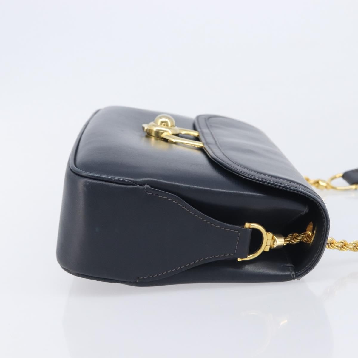 Gucci Shoulder Leather Navy Leather Shoulder Bag Bag (Pre-Owned)