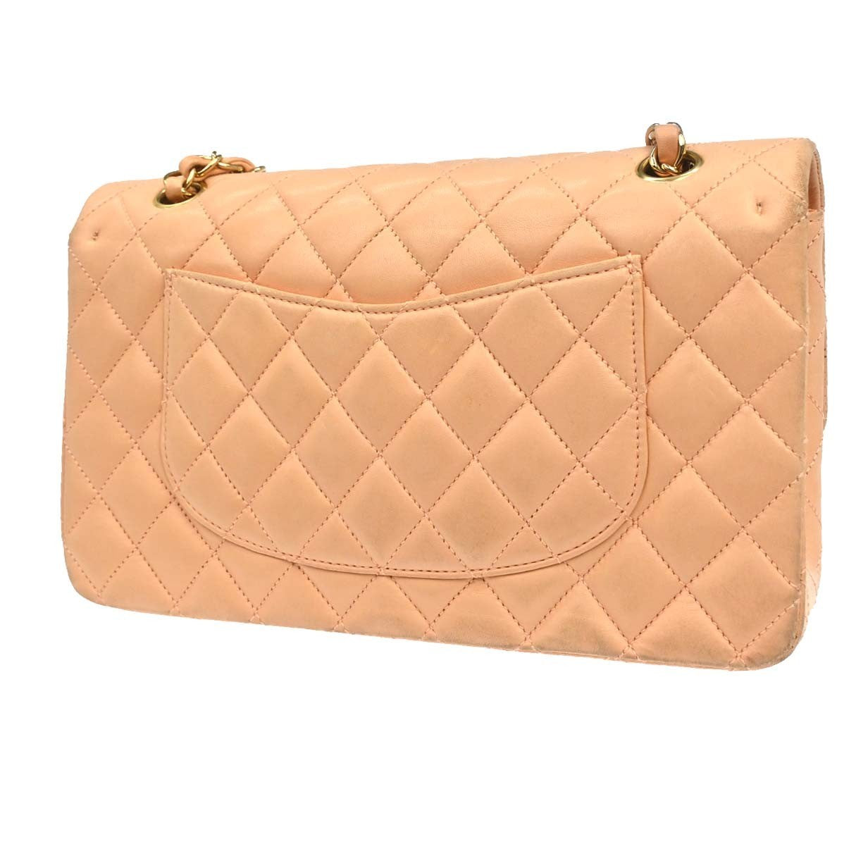 Chanel Timeless - Classic Double Flap Quilted Lambskin Pink Leather Shoulder Bag Bag (Pre-Owned)