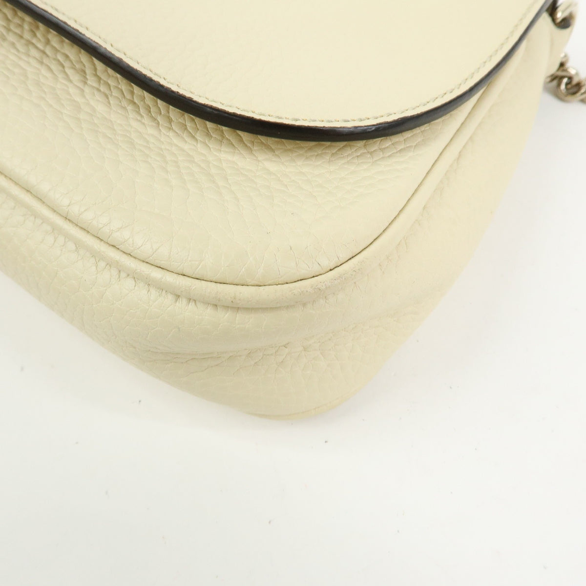 Gucci Soho Chain Leather White Leather Crossbody Bag Bag (Pre-Owned)