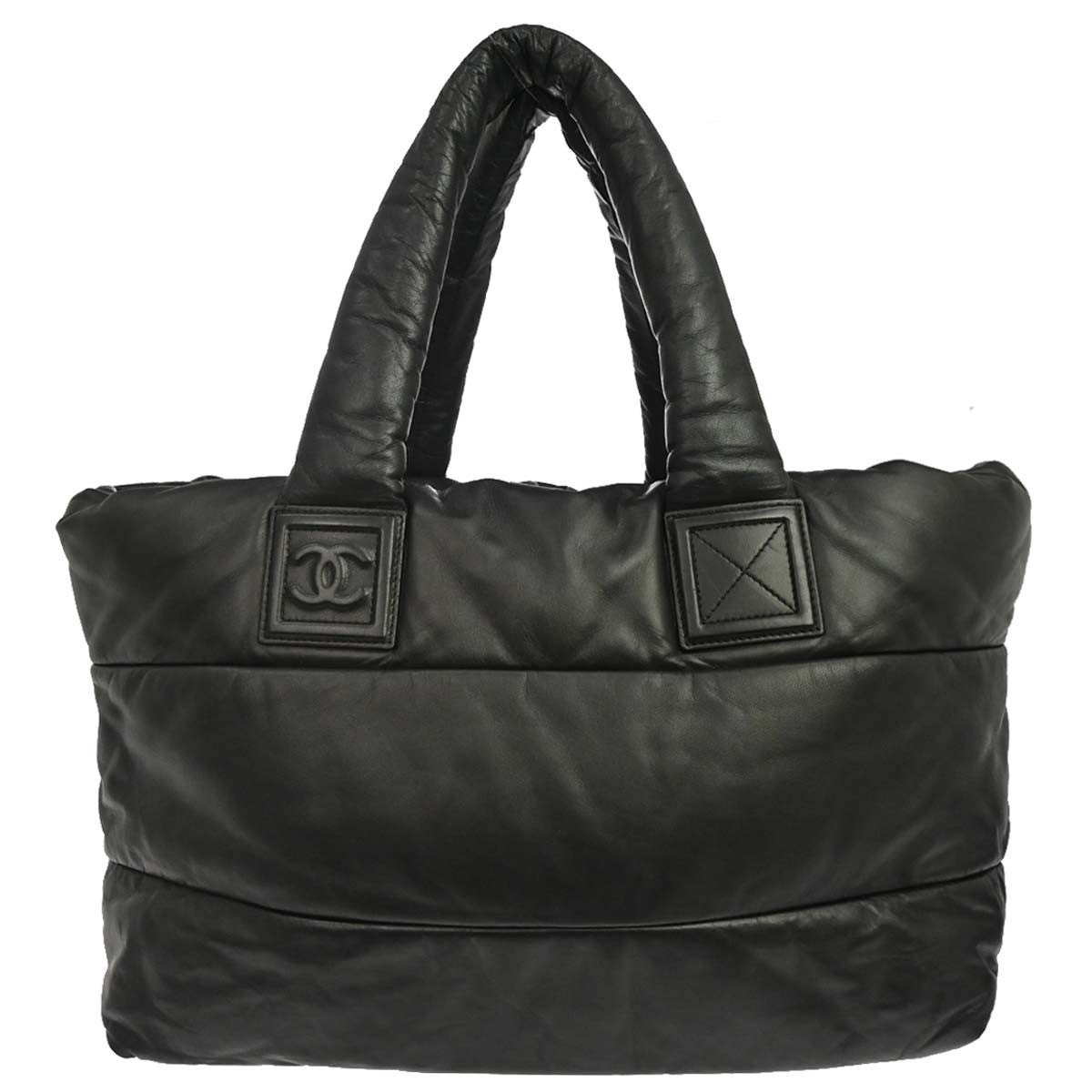 Chanel Coco Cocoon Reversible Tote Quilted Lambskin Black Leather Tote Bag Bag (Pre-Owned)