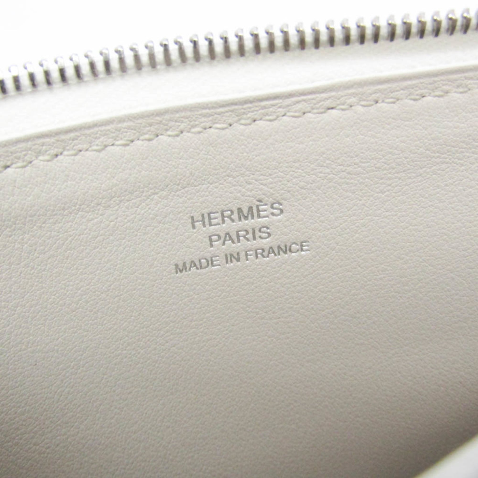 Hermes Atout Evercolor White Leather Clutche & Pouche Bag (Pre-Owned)