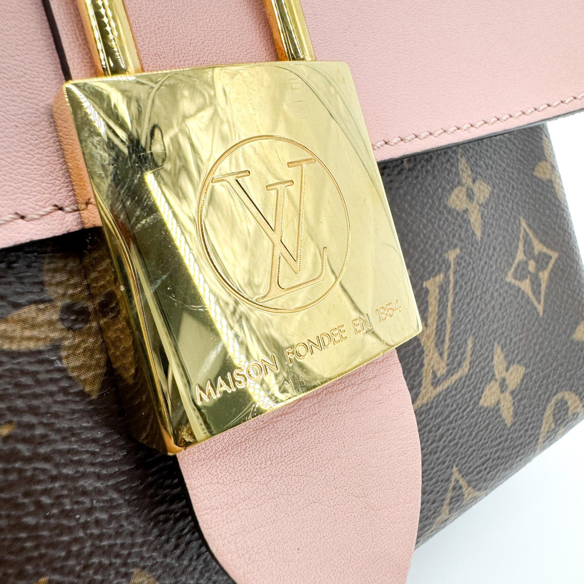 Louis Vuitton Braided Handle Locky Monogram Canvas With Leather Brown Canvas Handbag (Pre-Owned)