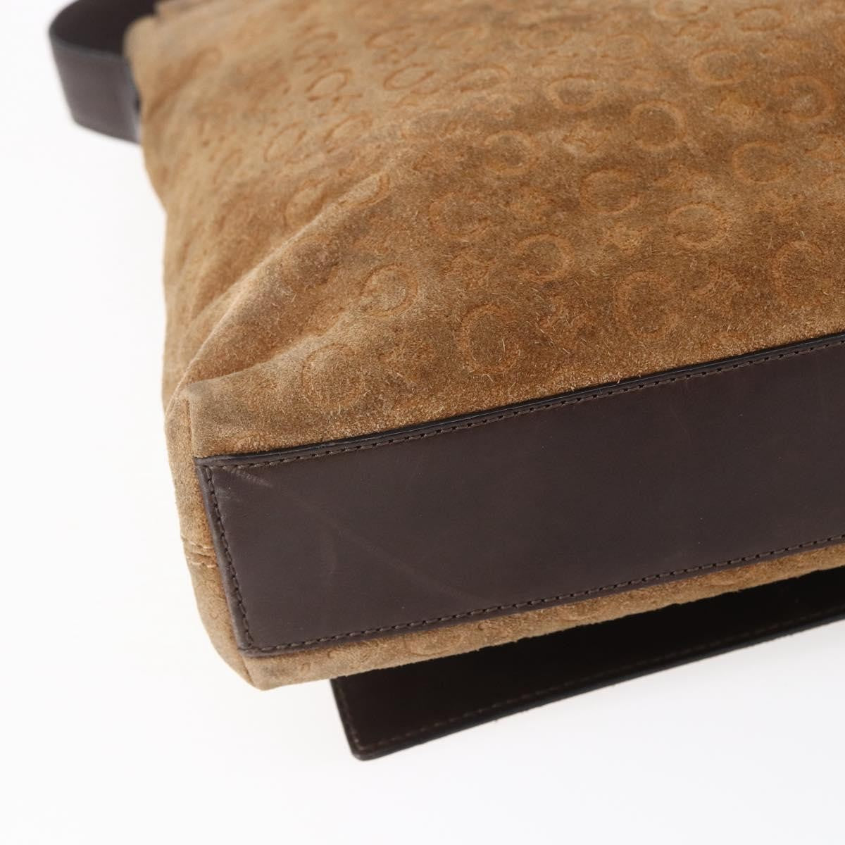 Celine C Macadam Shoulder Suede Beige Suede Shoulder Bag Bag (Pre-Owned)