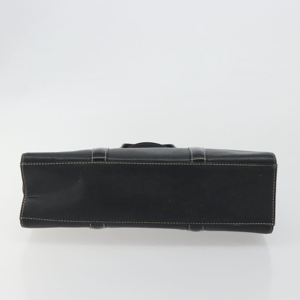 Burberry Vintage Leather Black Leather Handbag (Pre-Owned)