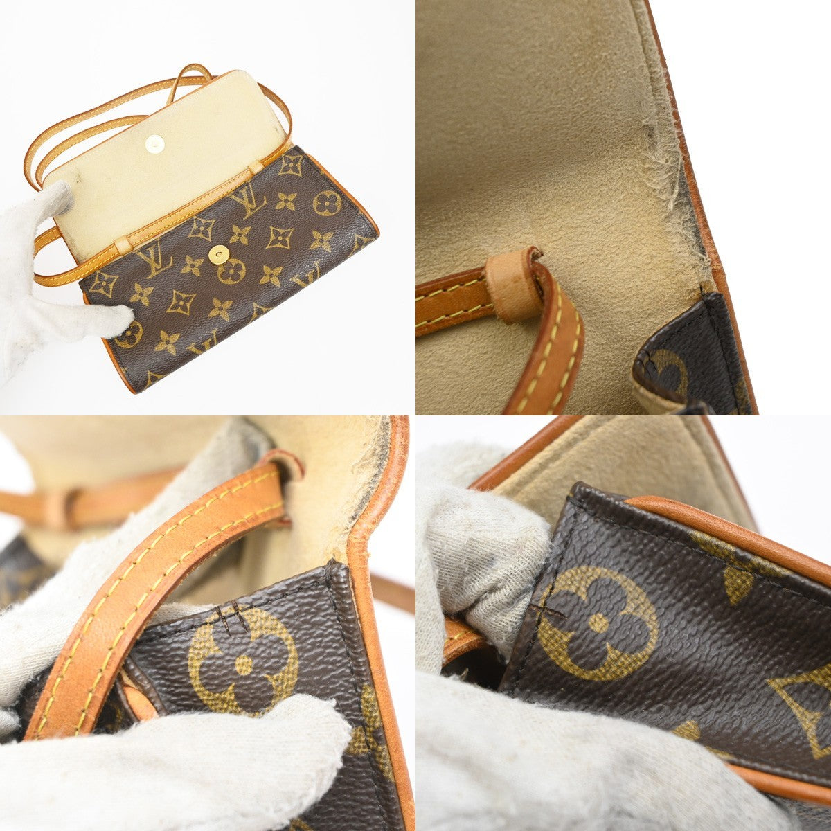 Louis Vuitton Twin Monogram Canvas Brown Canvas Clutche & Pouche Bag (Pre-Owned)