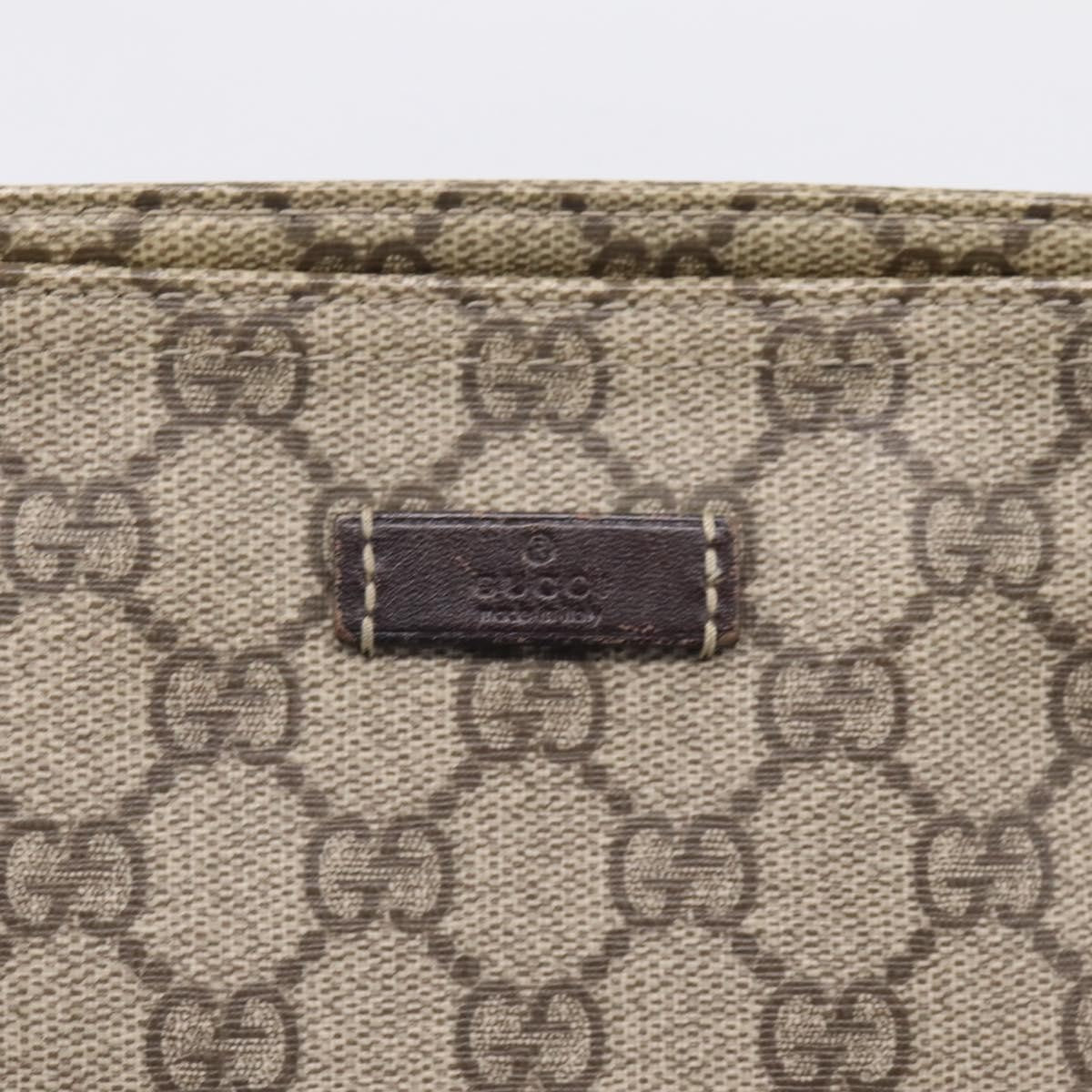 Gucci Zip Top Messenger Gg Coated Canvas Beige Canvas Handbag (Pre-Owned)