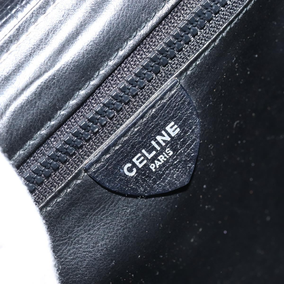 Celine Vintage Circle Logo Leather Black Leather Crossbody Bag Bag (Pre-Owned)