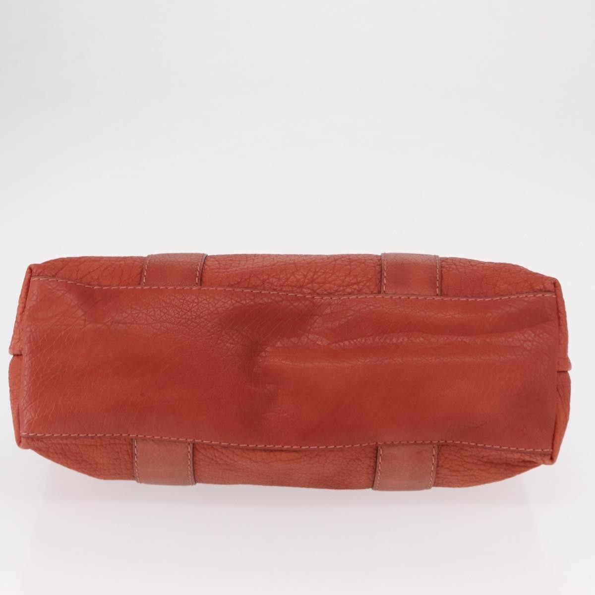 Gucci Vintage Bamboo Handle Leather Red Leather Handbag (Pre-Owned)