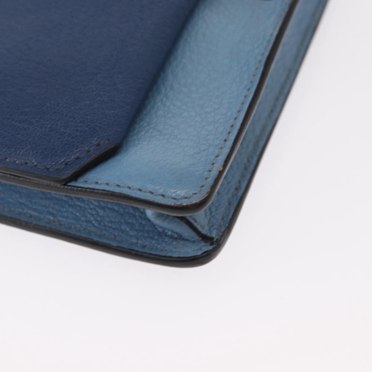 Miu Miu Shoulder Leather Blue Leather Shoulder Bag Bag (Pre-Owned)