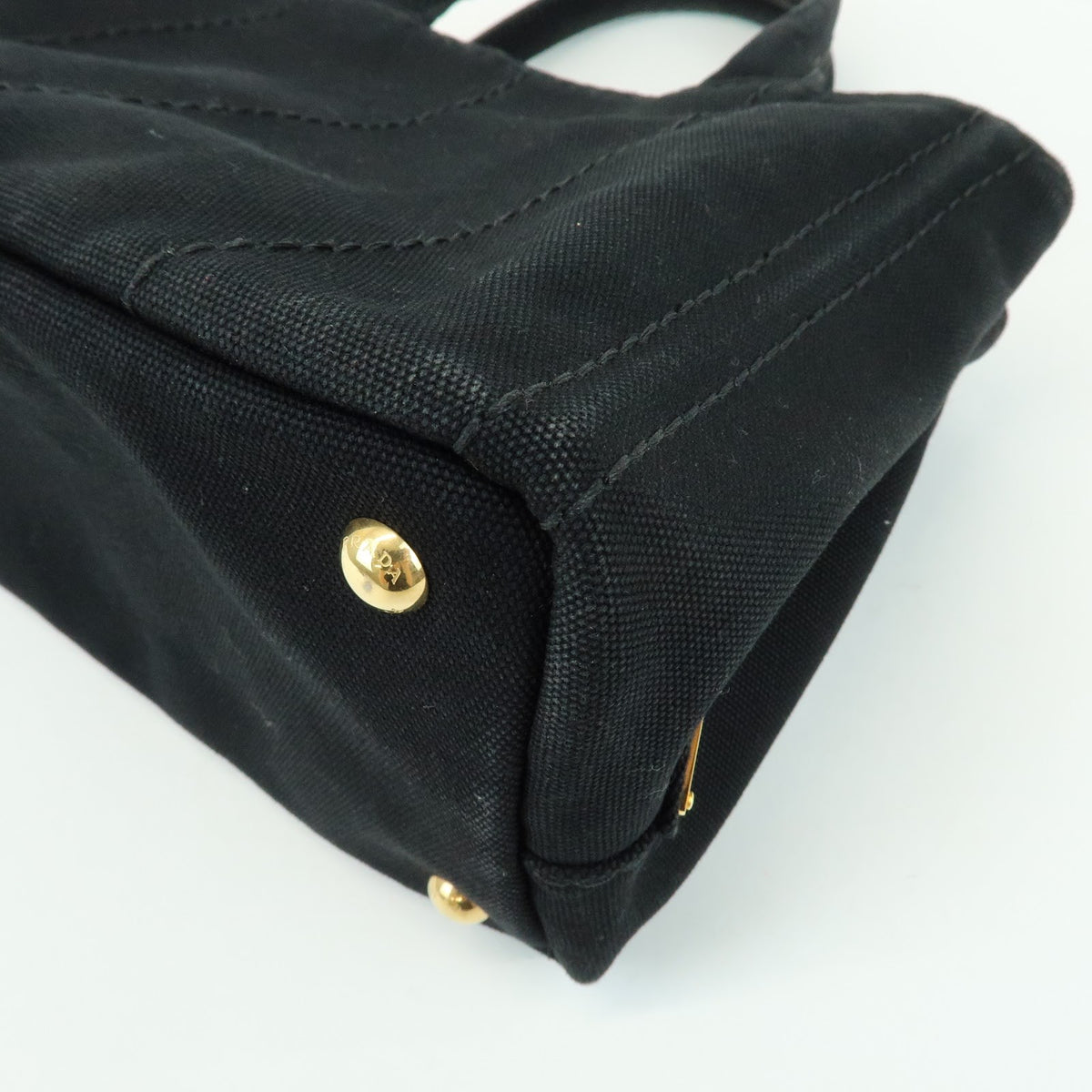 Prada Canapa Canvas Black Canvas Tote Bag Bag (Pre-Owned)