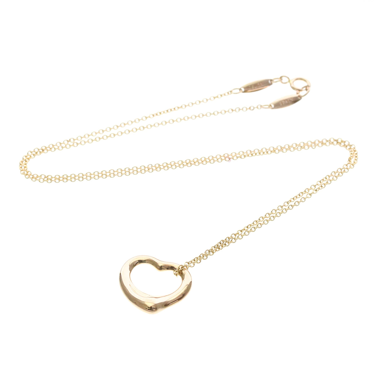 Tiffany & Co. Elsa Peretti Open Heart Pendant 18K Rose Gold Pink Pink_Gold Necklace Jewelry (Pre-Owned)