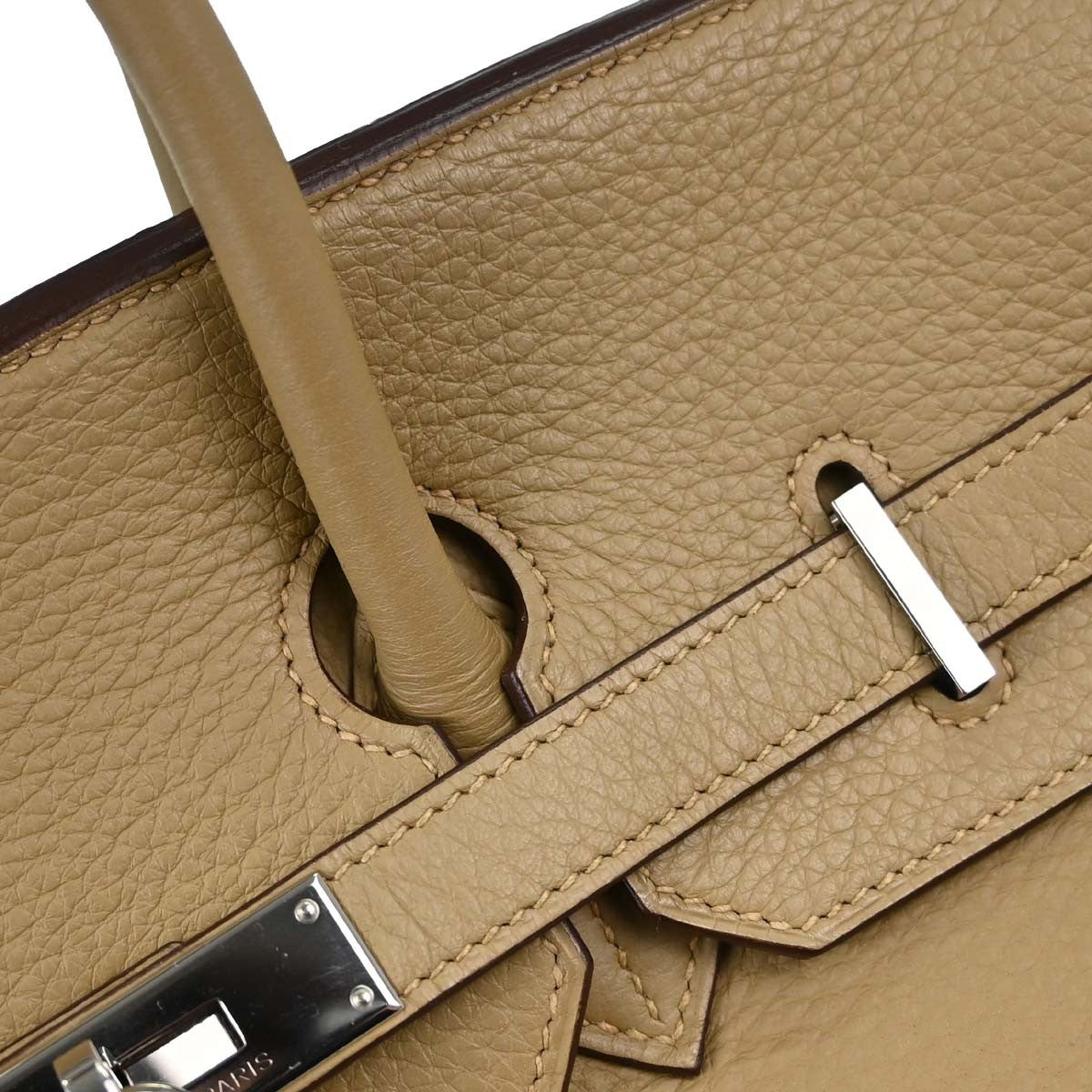 Hermes Birkin Light Togo With Palladium Hardware Beige Leather Handbag (Pre-Owned)