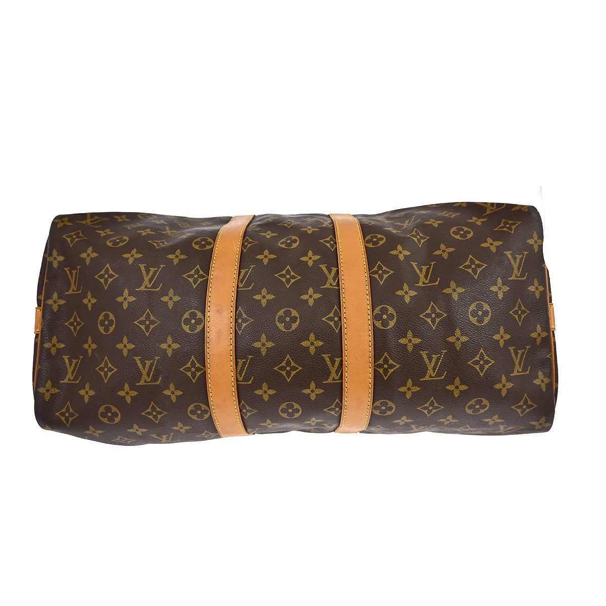 Louis Vuitton Keepall Bandoulière Monogram Brown Canvas Travel Bag Bag (Pre-Owned)