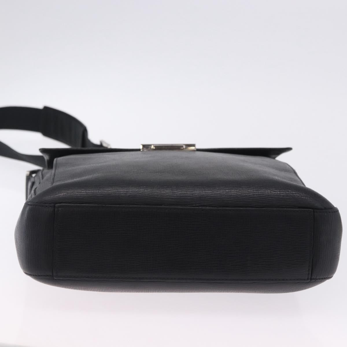 Loewe Shoulder Bag Leather Black Leather Shoulder Bag Bag (Pre-Owned)