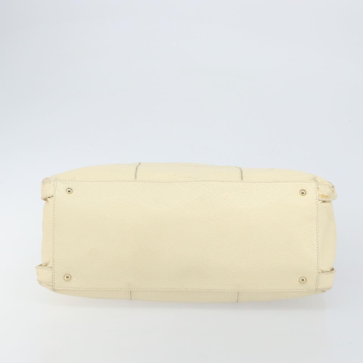 Salvatore Ferragamo Gancini Leather Beige Leather Shoulder Bag Bag (Pre-Owned)