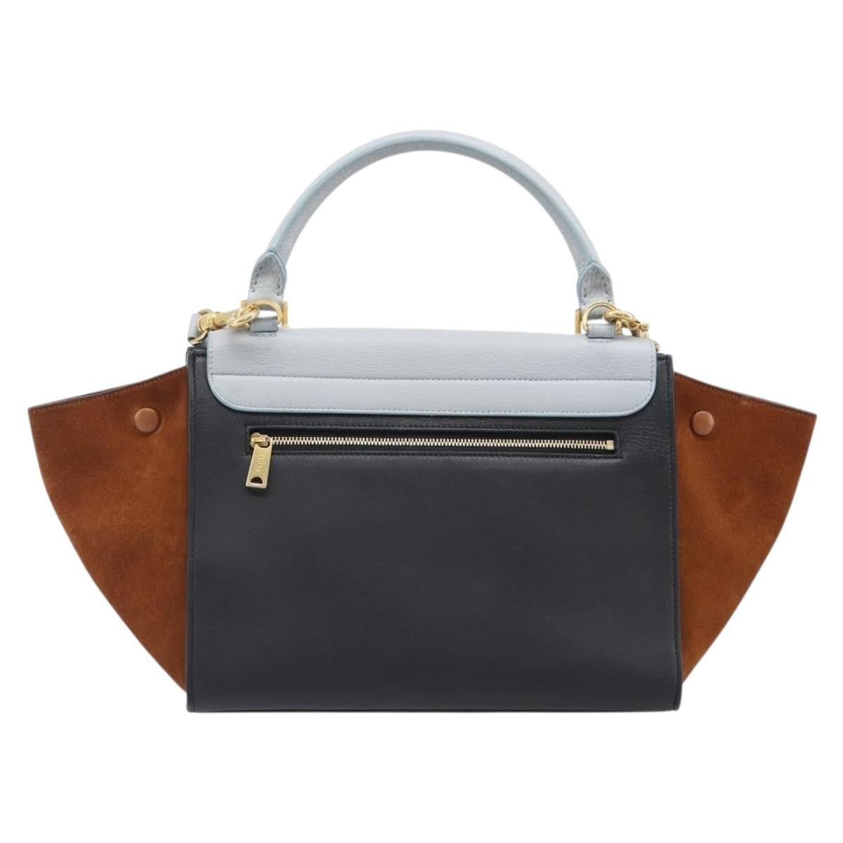 Celine Trapeze Leather Blue Leather Handbag (Pre-Owned)
