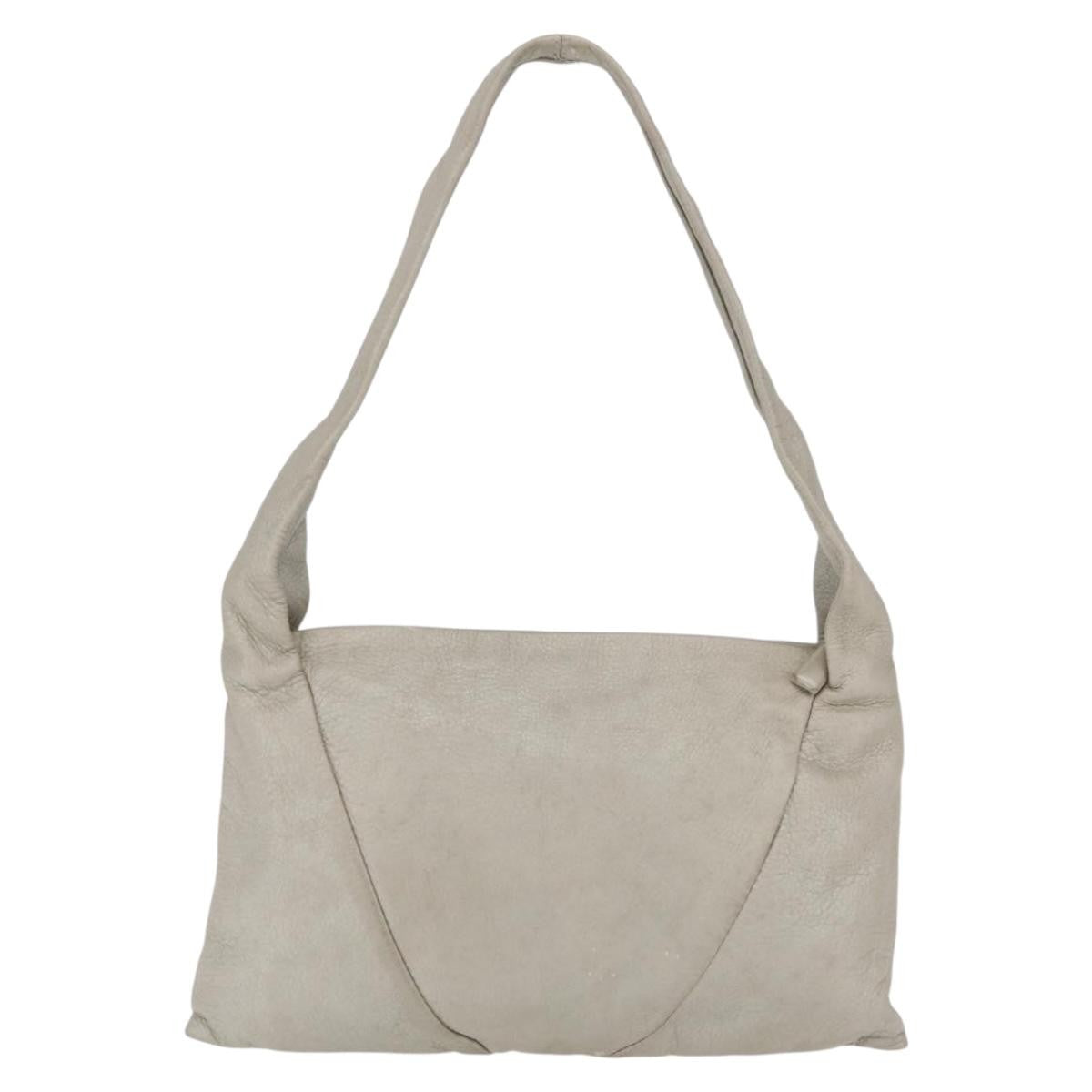 Bottega Veneta Shoulder Leather Gray Leather Shoulder Bag Bag (Pre-Owned)