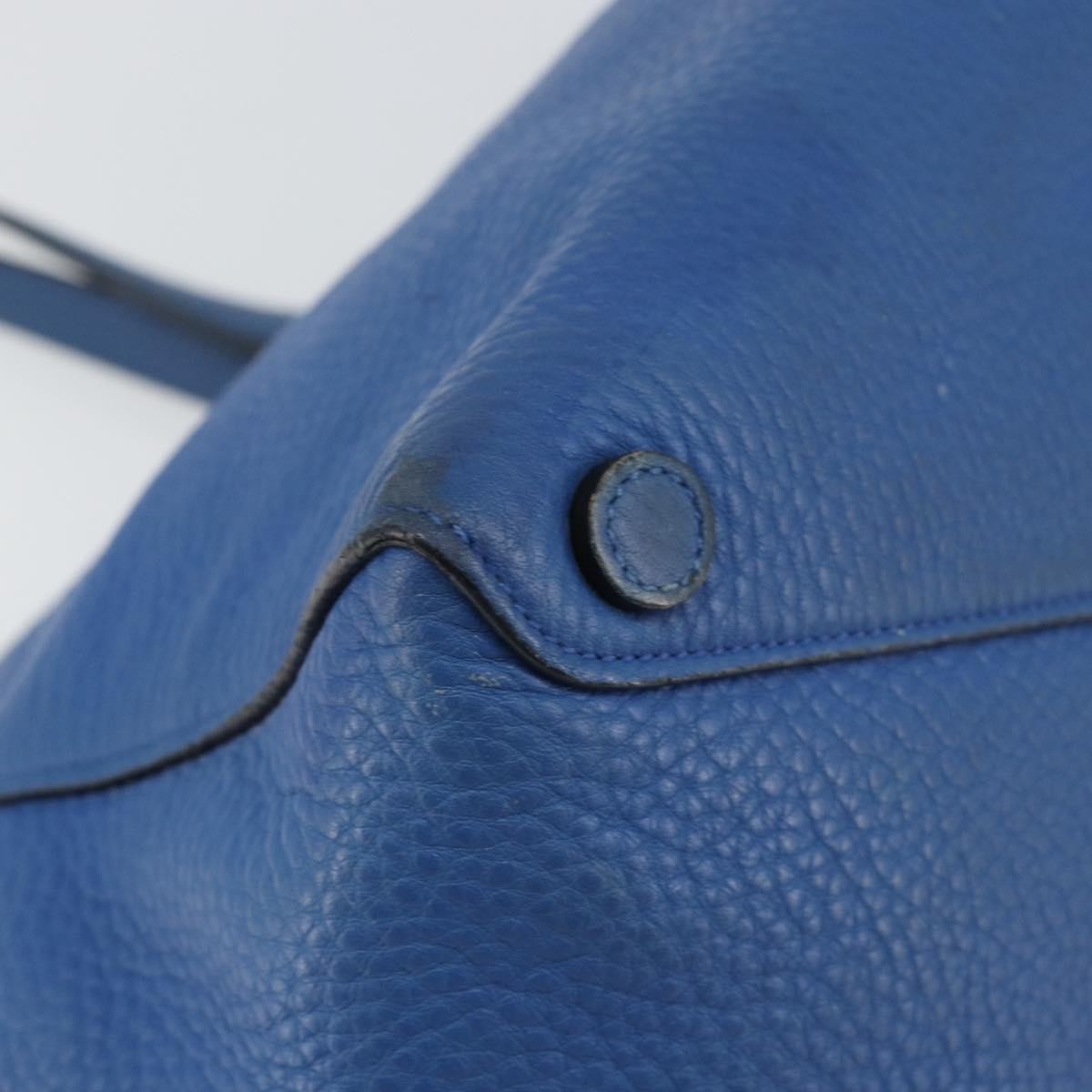 Prada Tote Vitello Daino Vitello Daino Blue Leather Tote Bag Bag (Pre-Owned)