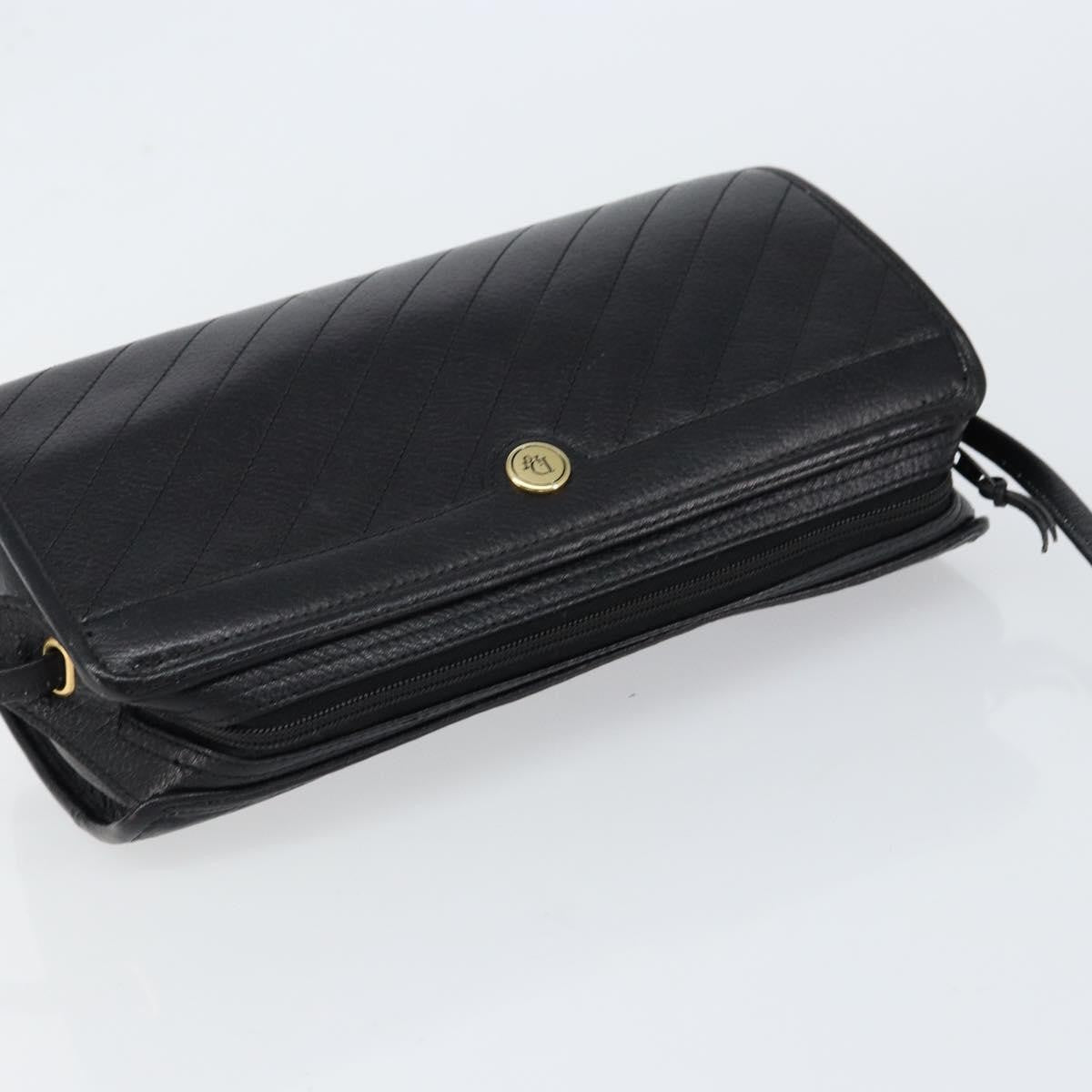 Christian Dior Vintage Leather Black Leather Shoulder Bag Bag (Pre-Owned)