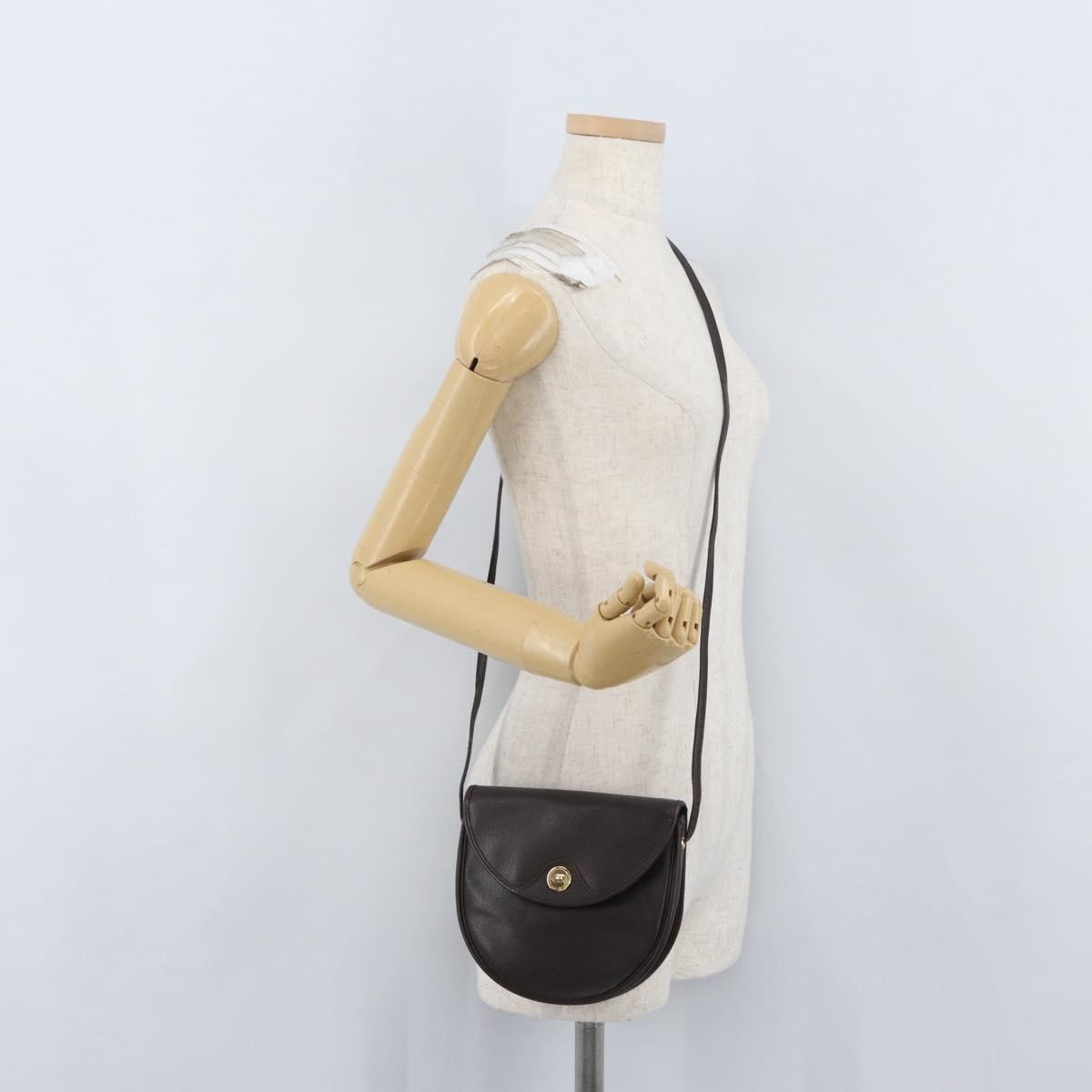 Christian Dior Vintage Cd Logo Leather Brown Leather Shoulder Bag Bag (Pre-Owned)