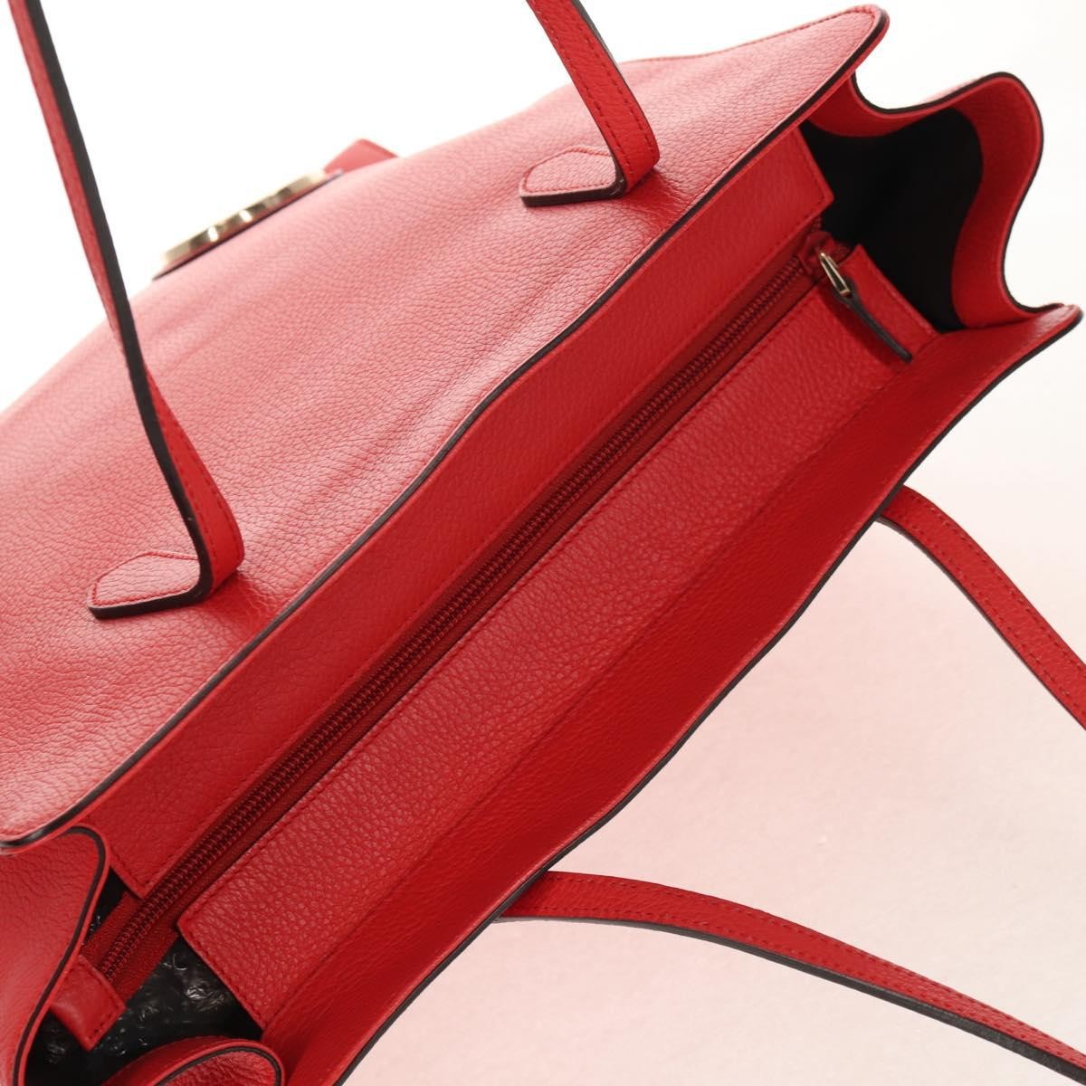 Gucci Grand Prix Interlocking Gg Grainy Leather Red Leather Tote Bag Bag (Pre-Owned)