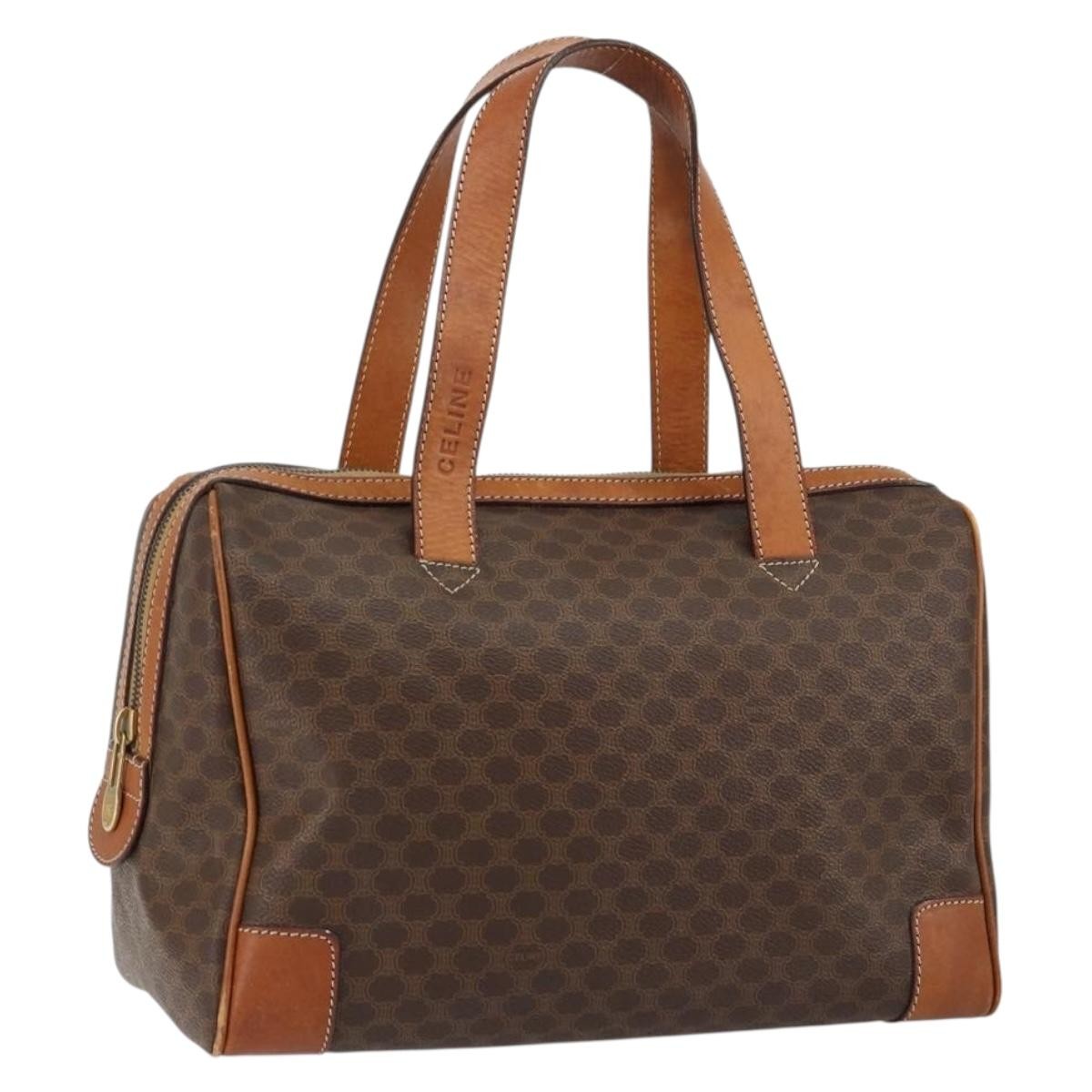 Celine Macadam Macadam With Leather Brown Canvas Shoulder Bag Bag (Pre-Owned)