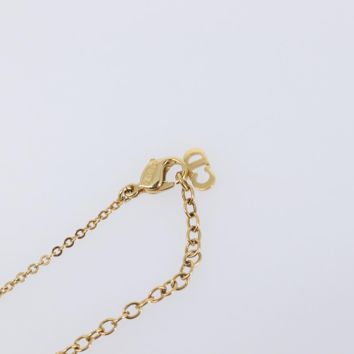Christian Dior Logo Heart Pendant Metal Gold Metal Necklace Jewelry (Pre-Owned)