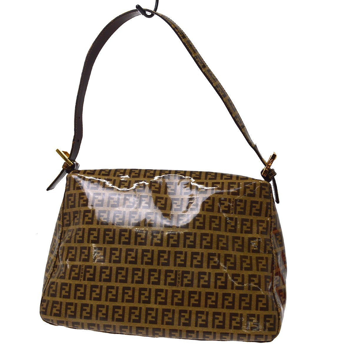 Fendi Handbag Cuir Brown Canvas Handbag (Pre-Owned)