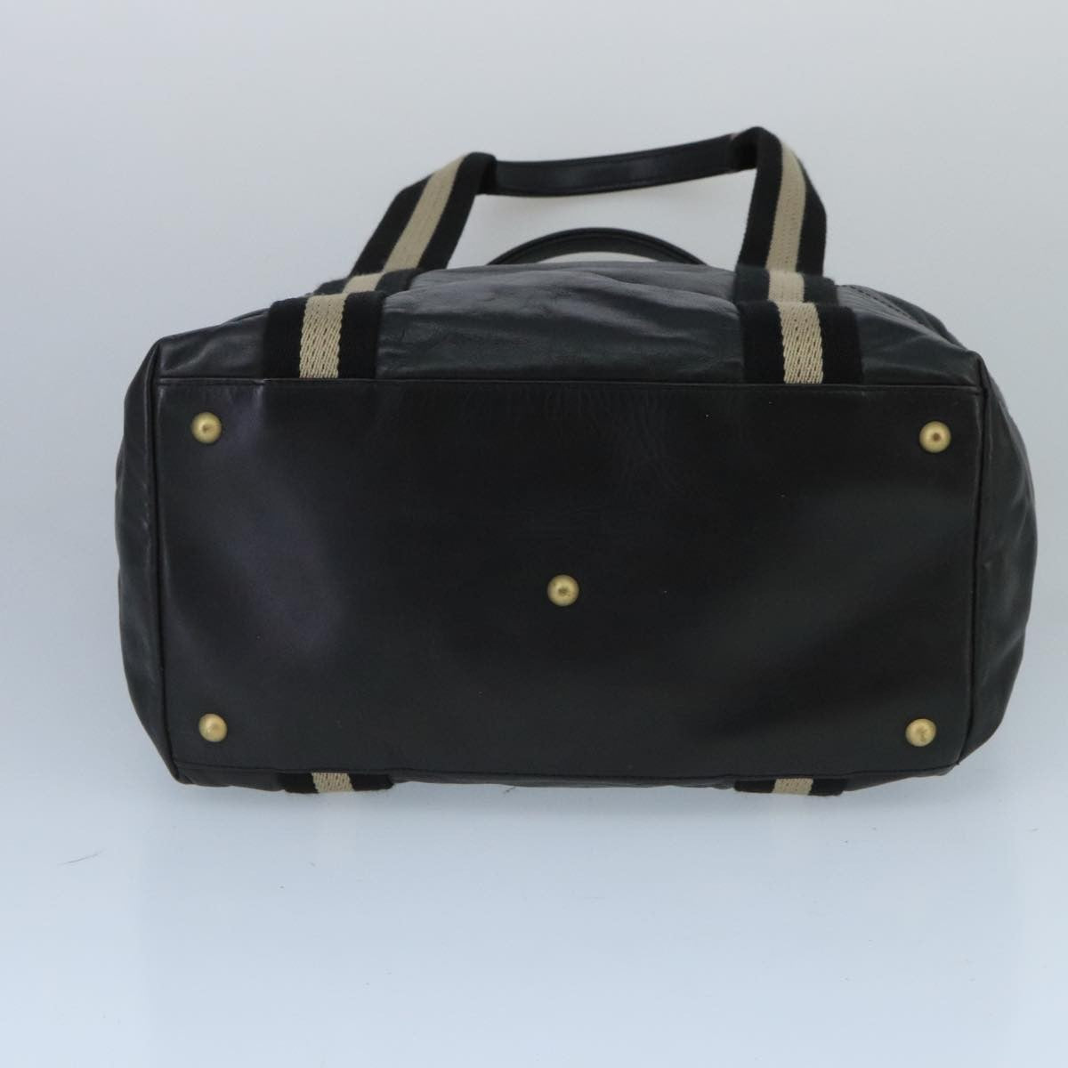 Bally Vintage Leather Black Leather Tote Bag Bag (Pre-Owned)