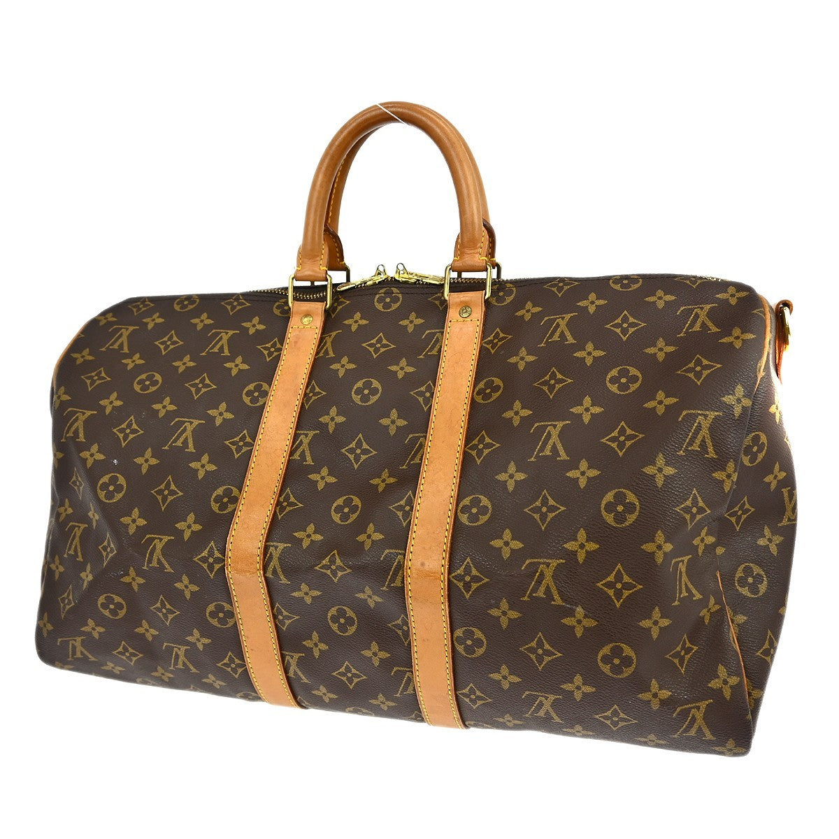 Louis Vuitton Keepall Bandoulière Monogram Brown Canvas Travel Bag Bag (Pre-Owned)
