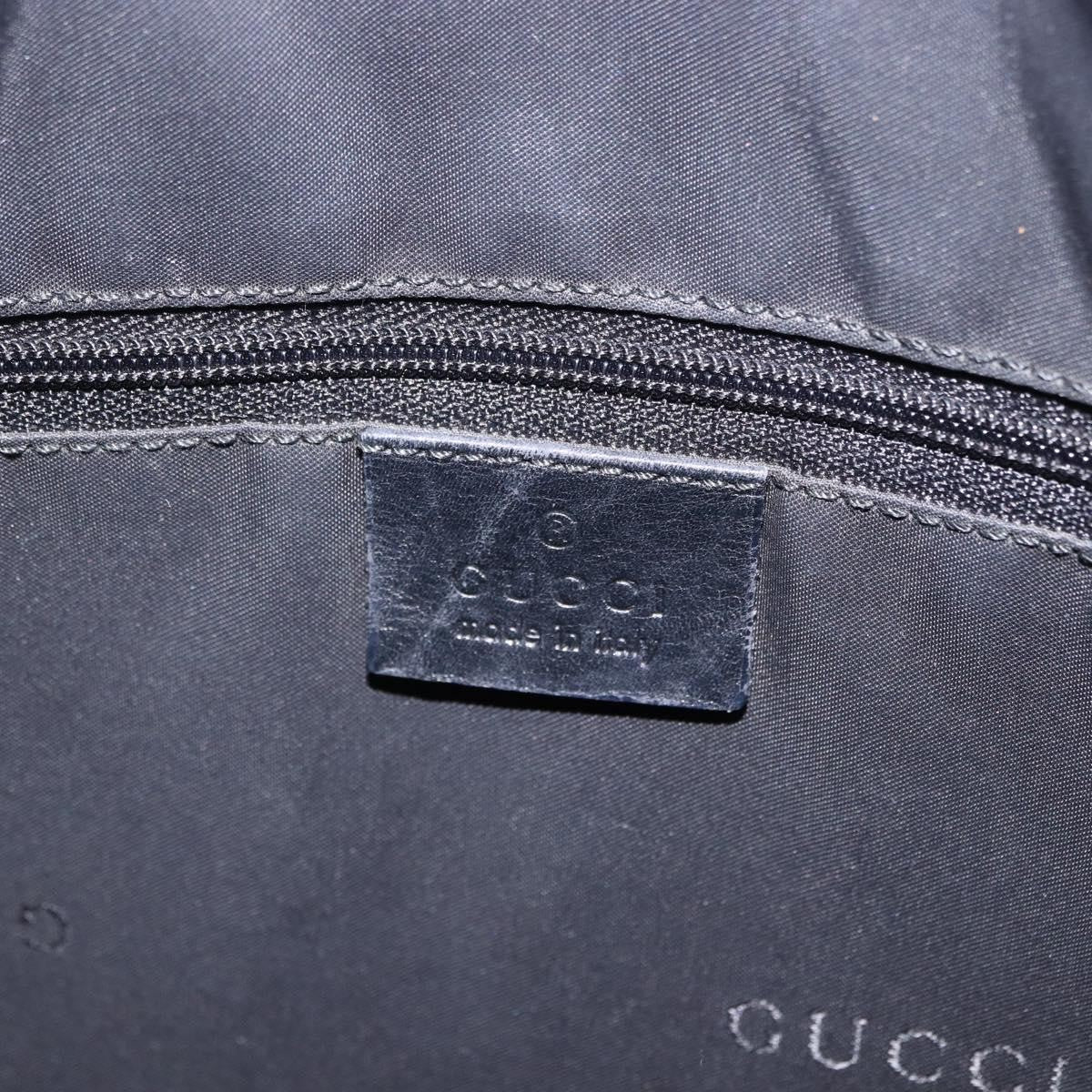 Gucci Vintage Bamboo Handle Open Hobo Leather Black Leather Shoulder Bag Bag (Pre-Owned)