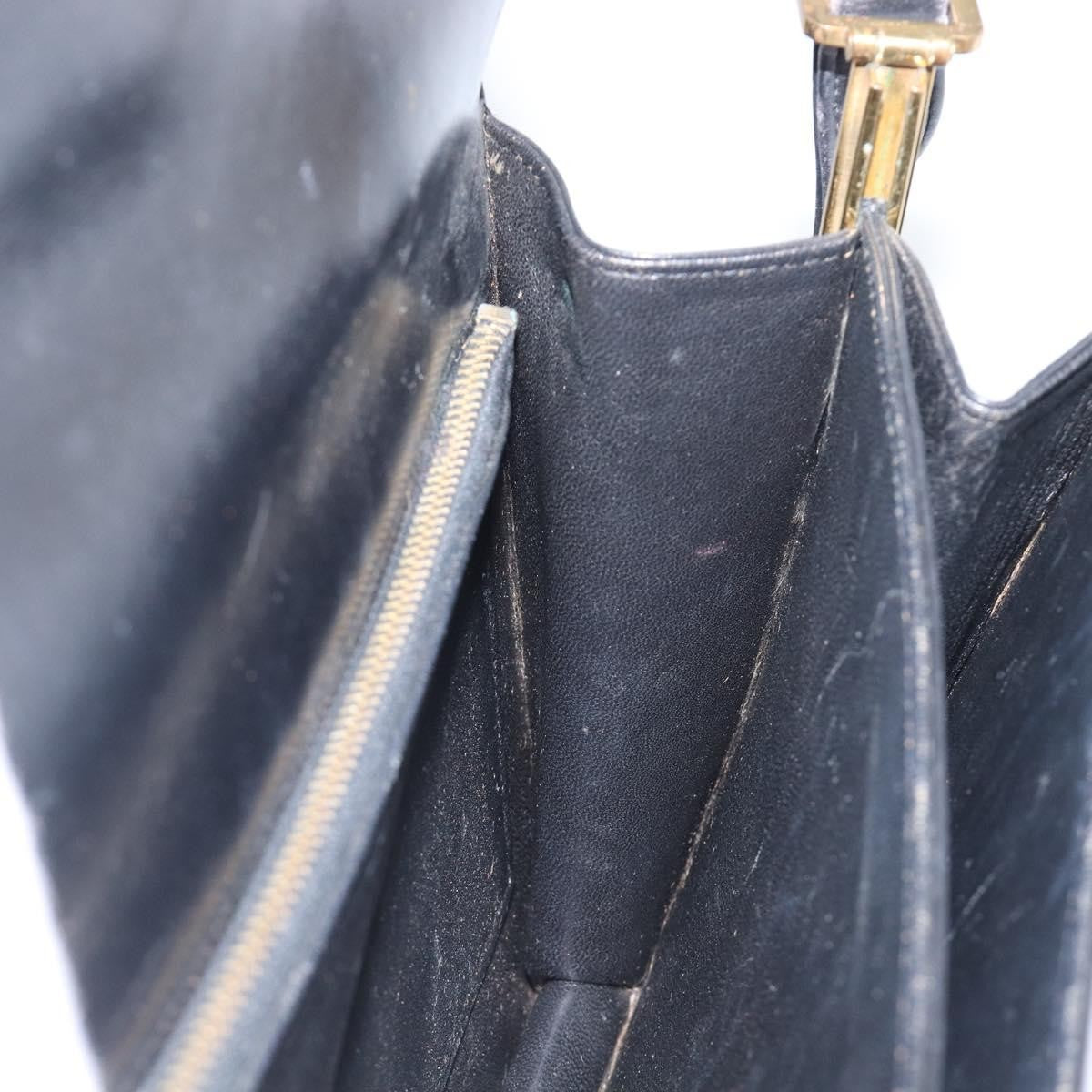 Celine Horse Carriage Leather Black Leather Shoulder Bag Bag (Pre-Owned)